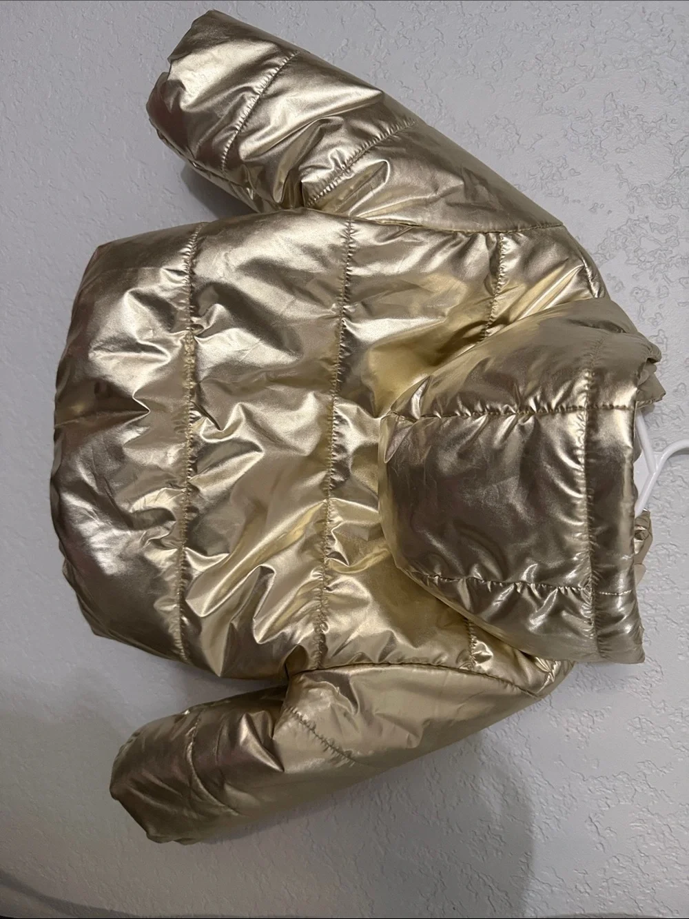 BLUEY Kids Metallic Gold Puffer Jacket with Hood